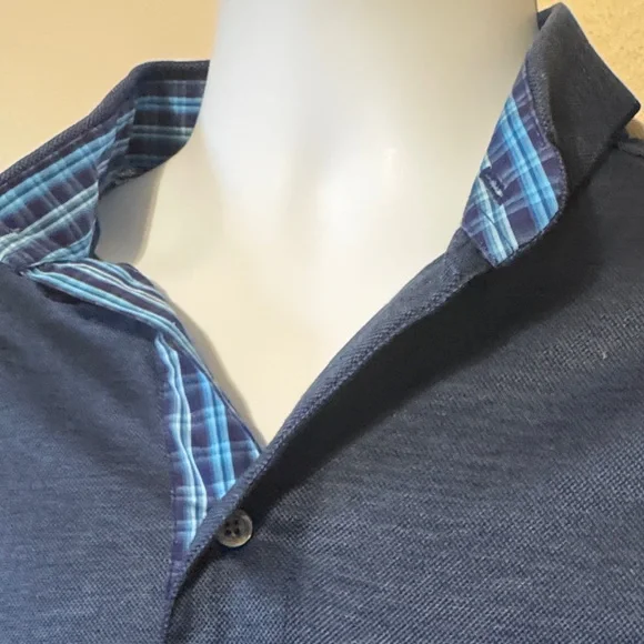 Brioni Dark Blue Cotton Pique Polo Shirt - Picture 4 of 9